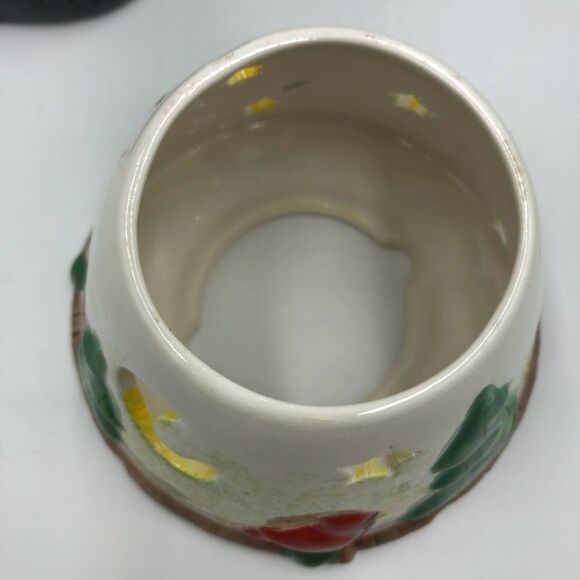 Christmas Polar Bear Ceramic Figurine Votive Tealight Candle Holder Lamp 2 Piece - Picture 8 of 13